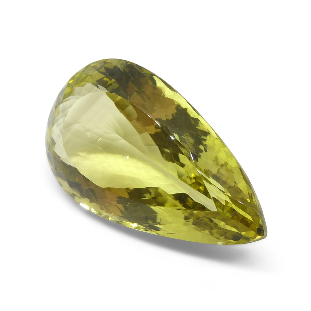 131.4ct Pear Lemon Yellow Citrine from Brazil - Skyjems Wholesale Gemstones