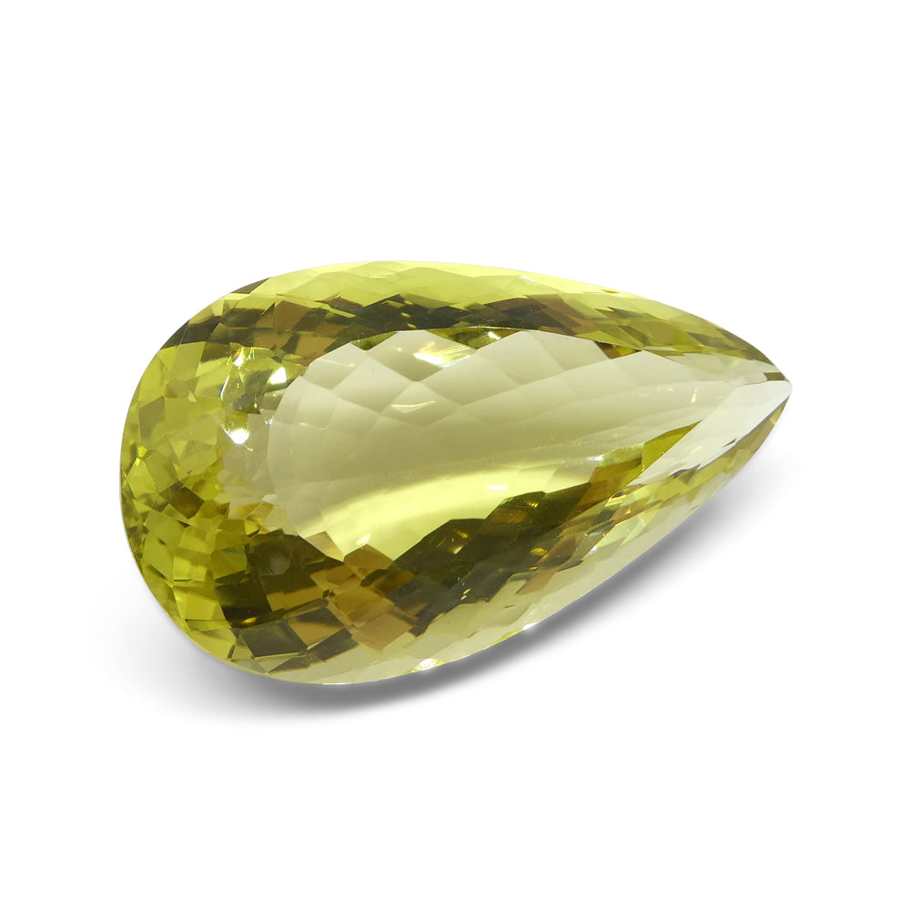 131.4ct Pear Lemon Yellow Citrine from Brazil - Skyjems Wholesale Gemstones