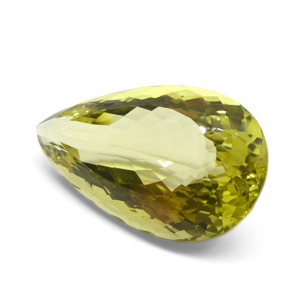 131.4ct Pear Lemon Yellow Citrine from Brazil - Skyjems Wholesale Gemstones