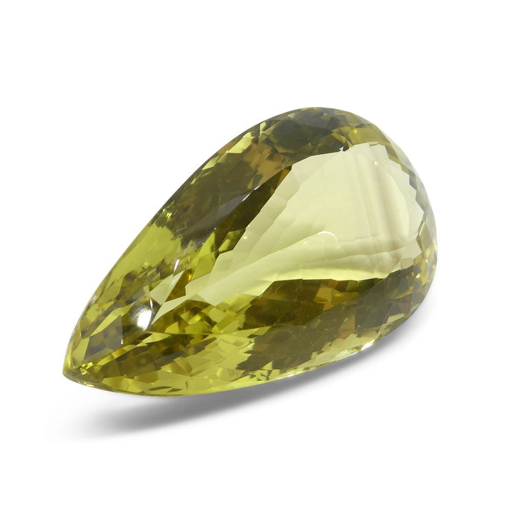 131.4ct Pear Lemon Yellow Citrine from Brazil - Skyjems Wholesale Gemstones