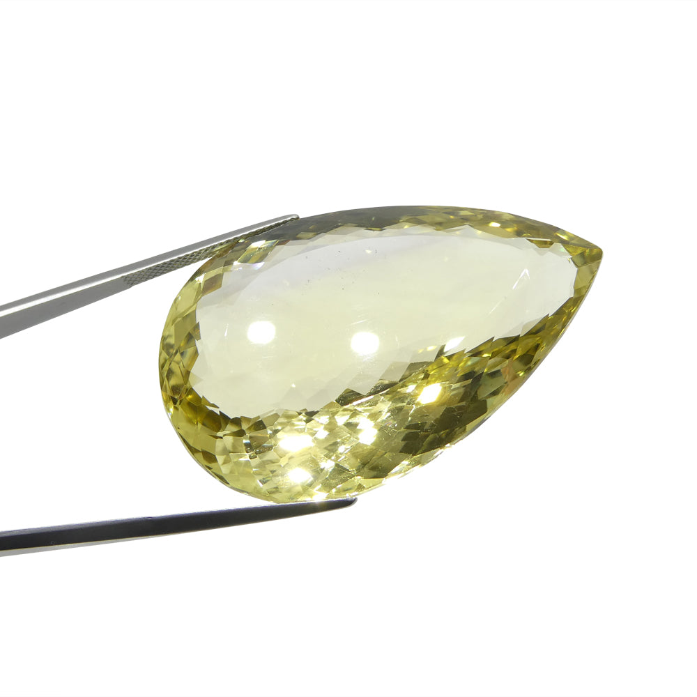 158.53ct Pear Lemon Yellow Citrine from Brazil - Skyjems Wholesale Gemstones