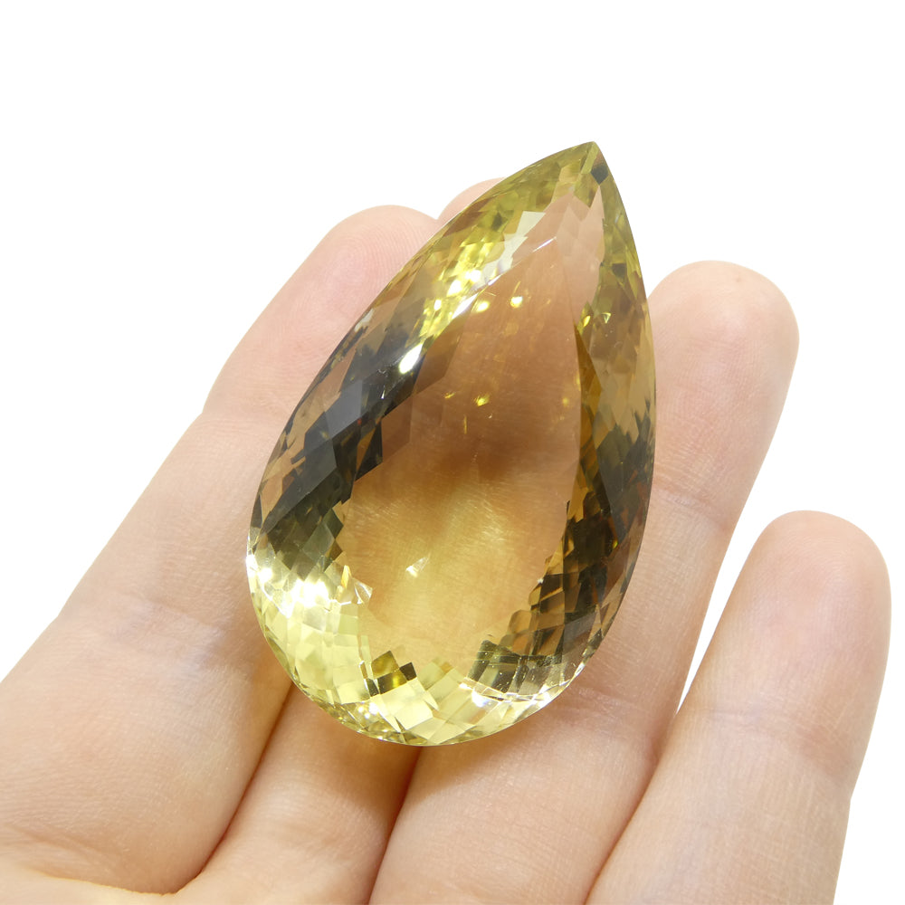 157.96ct Pear Lemon Yellow Citrine from Brazil - Skyjems Wholesale Gemstones