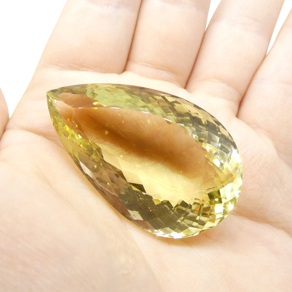 157.96ct Pear Lemon Yellow Citrine from Brazil - Skyjems Wholesale Gemstones