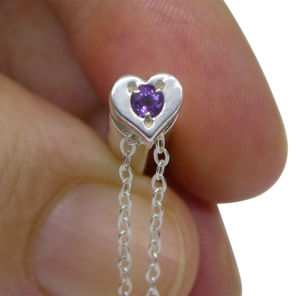 Amethyst & Sterling Silver Care & Courage Pendant and Chain - Skyjems Wholesale Gemstones