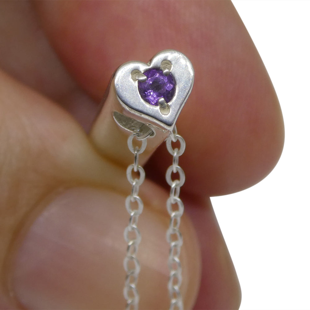 Amethyst & Sterling Silver Care & Courage Pendant and Chain - Skyjems Wholesale Gemstones