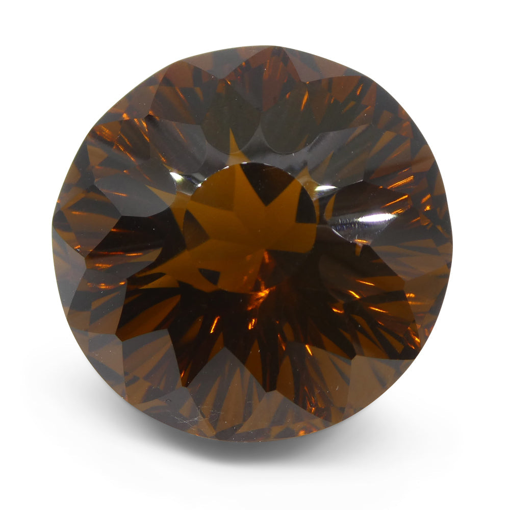 29.95ct Round Cognac Citrine Fantasy/Fancy Cut - Skyjems Wholesale Gemstones