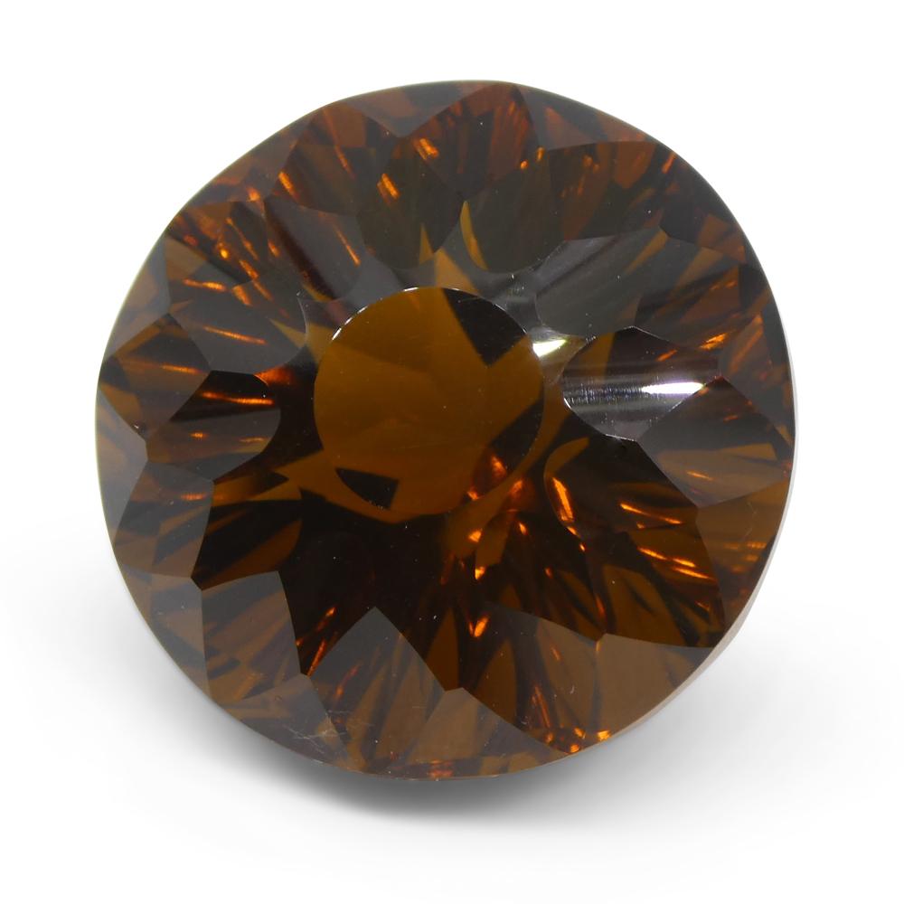 29.95ct Round Cognac Citrine Fantasy/Fancy Cut - Skyjems Wholesale Gemstones