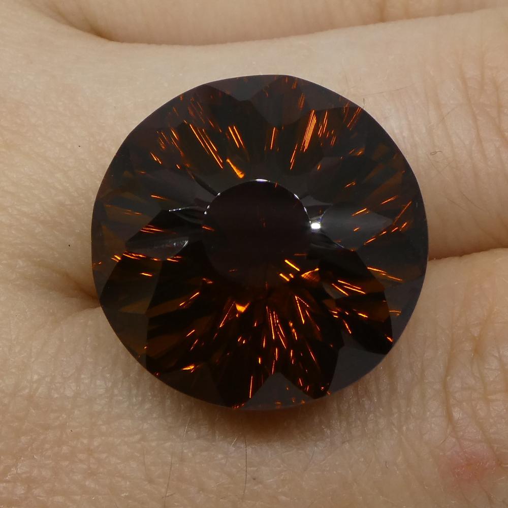 29.95ct Round Cognac Citrine Fantasy/Fancy Cut - Skyjems Wholesale Gemstones