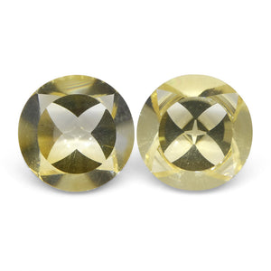 15.66ct Round Citrine Fantasy/Fancy Cut Pair - Skyjems Wholesale Gemstones