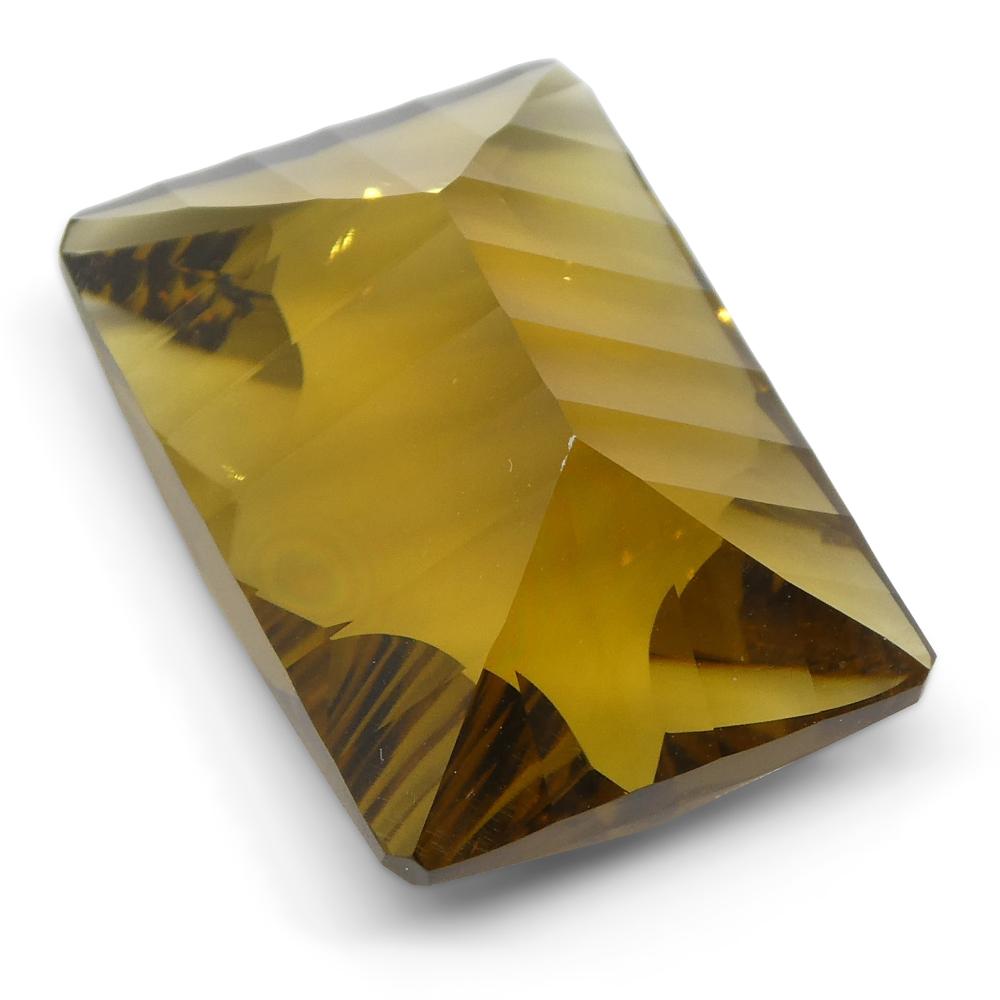 25.83ct Brazilian Citrine Emerald Cut Fantasy Gem by SkyJems - Vibrant Orange-Yellow Quartz Collector's Stone