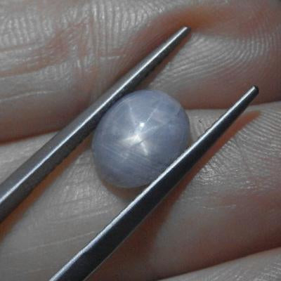 SkyJems 3.51 ct Blue Ceylon Star Sapphire - Rare Unheated Oval Cabochon with Asterism from Sri Lanka
