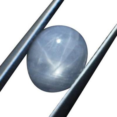 SkyJems 3.51 ct Blue Ceylon Star Sapphire - Rare Unheated Oval Cabochon with Natural Asterism from Sri Lanka