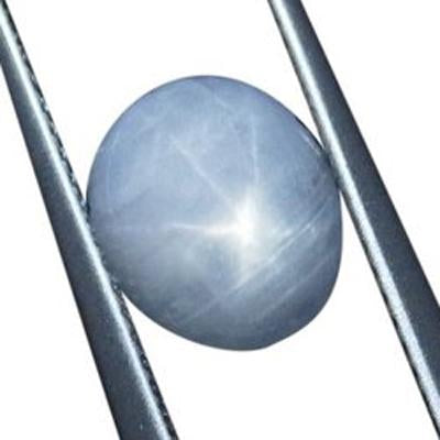 SkyJems 3.51 ct Blue Ceylon Star Sapphire - Rare Unheated Oval Cabochon with Natural Asterism from Sri Lanka