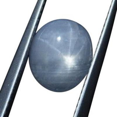 SkyJems 3.51 ct Blue Ceylon Star Sapphire - Rare Unheated Oval Cabochon with Natural Asterism from Sri Lanka