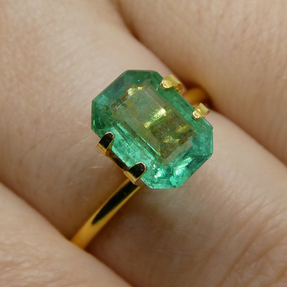 1.85ct Emerald Cut Emerald in bluish green, premium Canadian gemstone from SkyJems' fine beryl collection