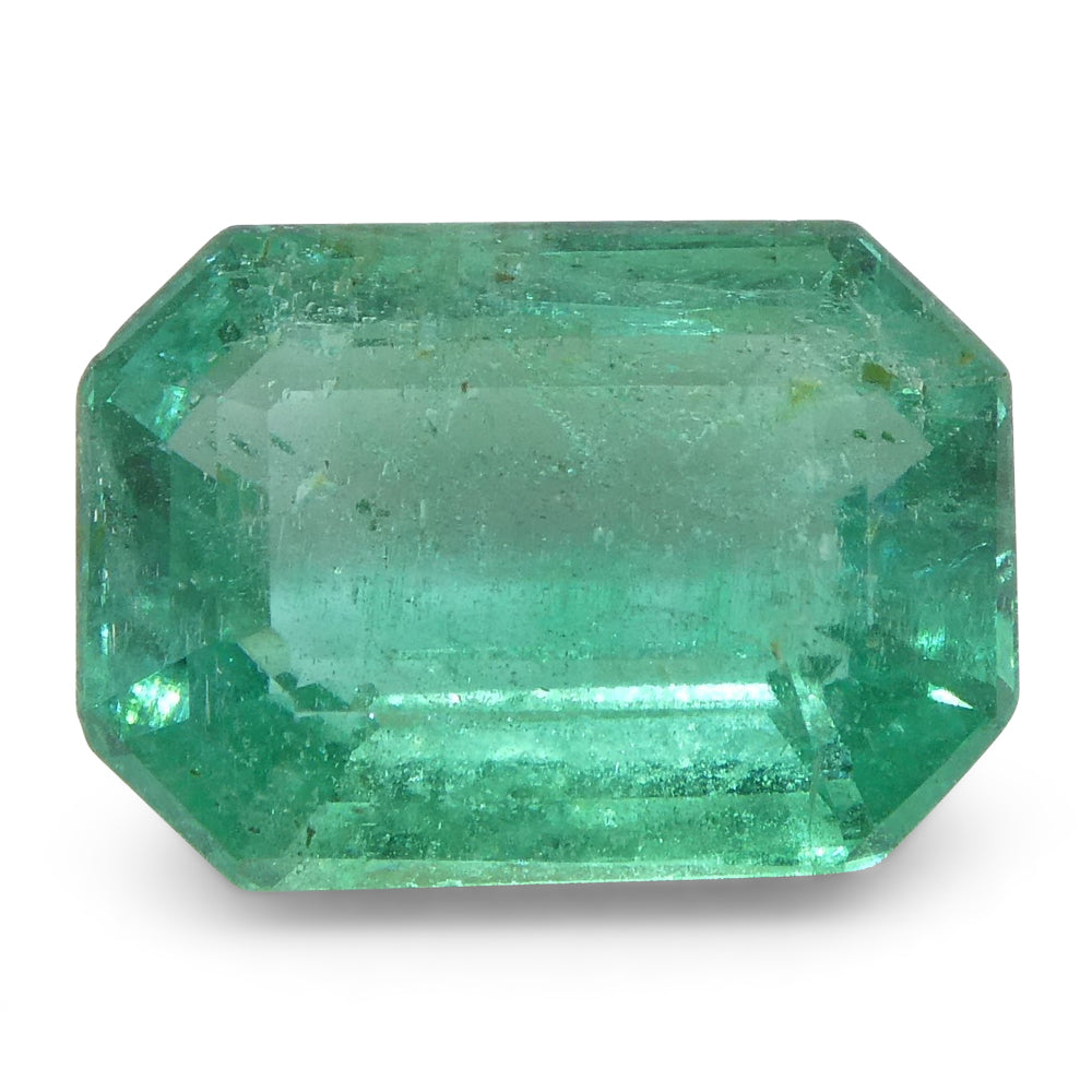 Vibrant 1.85ct bluish green Emerald in classic Emerald Cut, premium Colombian gem from SkyJems Canadian gem experts