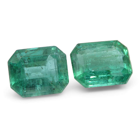 2.94ct Emerald Cut Emerald Pair