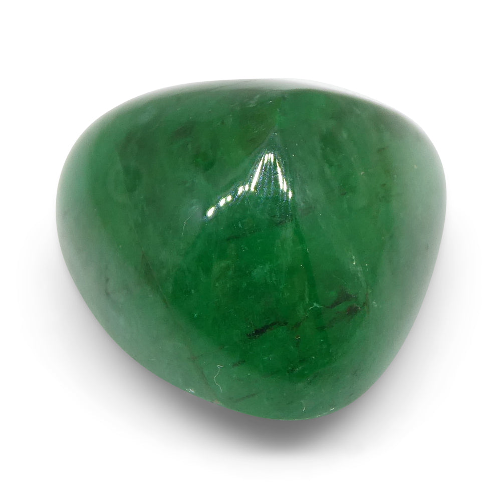 8.06ct Trillion Cabochon Green Emerald from Brazil - Skyjems Wholesale Gemstones