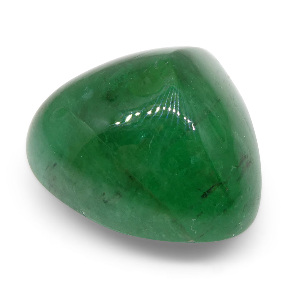 8.06ct Trillion Cabochon Green Emerald from Brazil - Skyjems Wholesale Gemstones