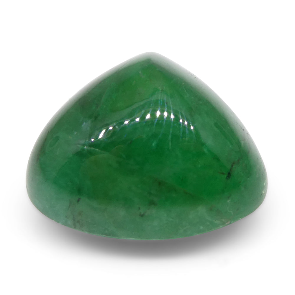8.06ct Trillion Cabochon Green Emerald from Brazil - Skyjems Wholesale Gemstones