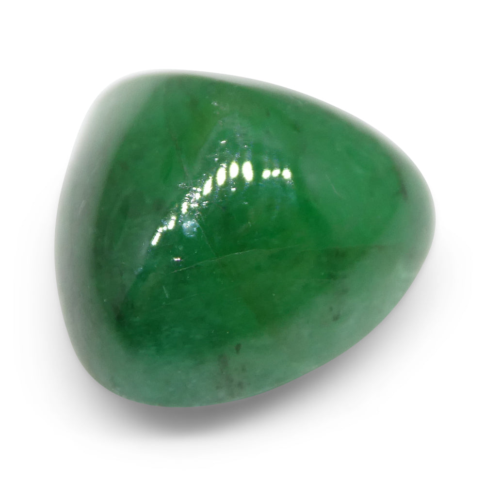 8.06ct Trillion Cabochon Green Emerald from Brazil - Skyjems Wholesale Gemstones