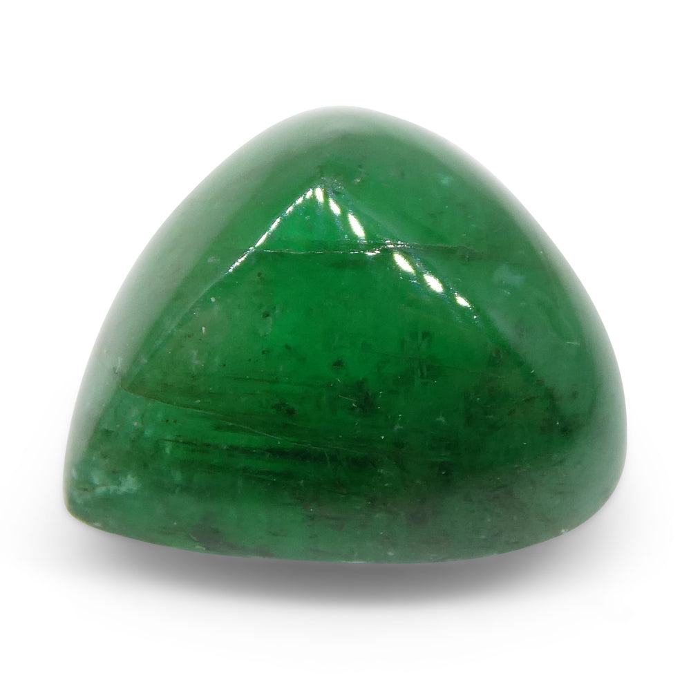 8.06ct Trillion Cabochon Green Emerald from Brazil - Skyjems Wholesale Gemstones