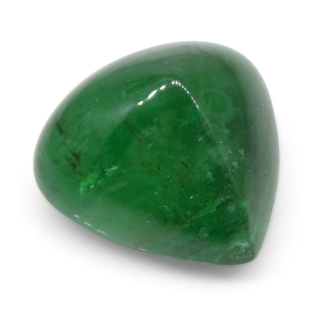 8.06ct Trillion Cabochon Green Emerald from Brazil - Skyjems Wholesale Gemstones