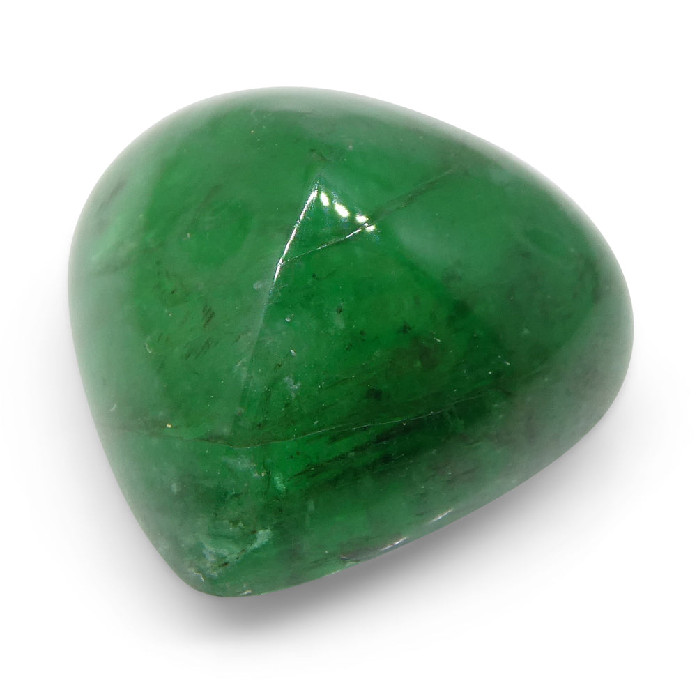 8.06ct Trillion Cabochon Green Emerald from Brazil - Skyjems Wholesale Gemstones