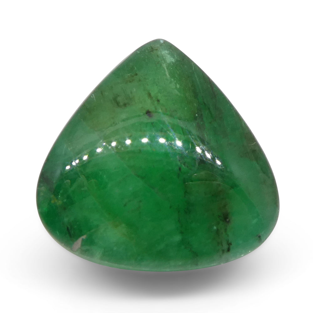 8.06ct Trillion Cabochon Green Emerald from Brazil - Skyjems Wholesale Gemstones