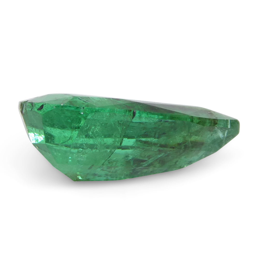 1.49ct Pear Green Zambian Emerald from SkyJems, premium Step Cut gemstone with vibrant forest-green color