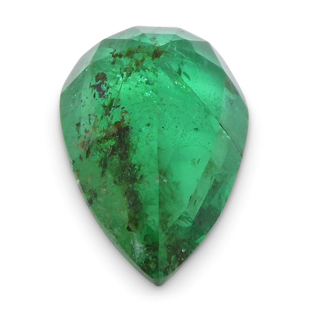 1.49ct Pear-Cut Green Zambian Emerald from SkyJems, premium rare gemstone with vibrant forest-green color and exceptional cla
