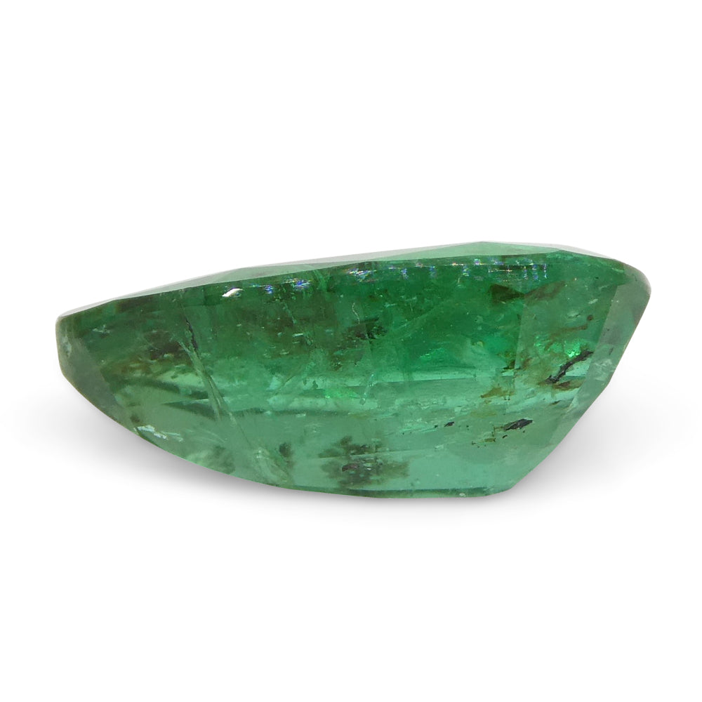 1.8ct Pear Green Zambian Emerald from SkyJems, premium step-cut beryl gemstone with vibrant slightly bluish green color
