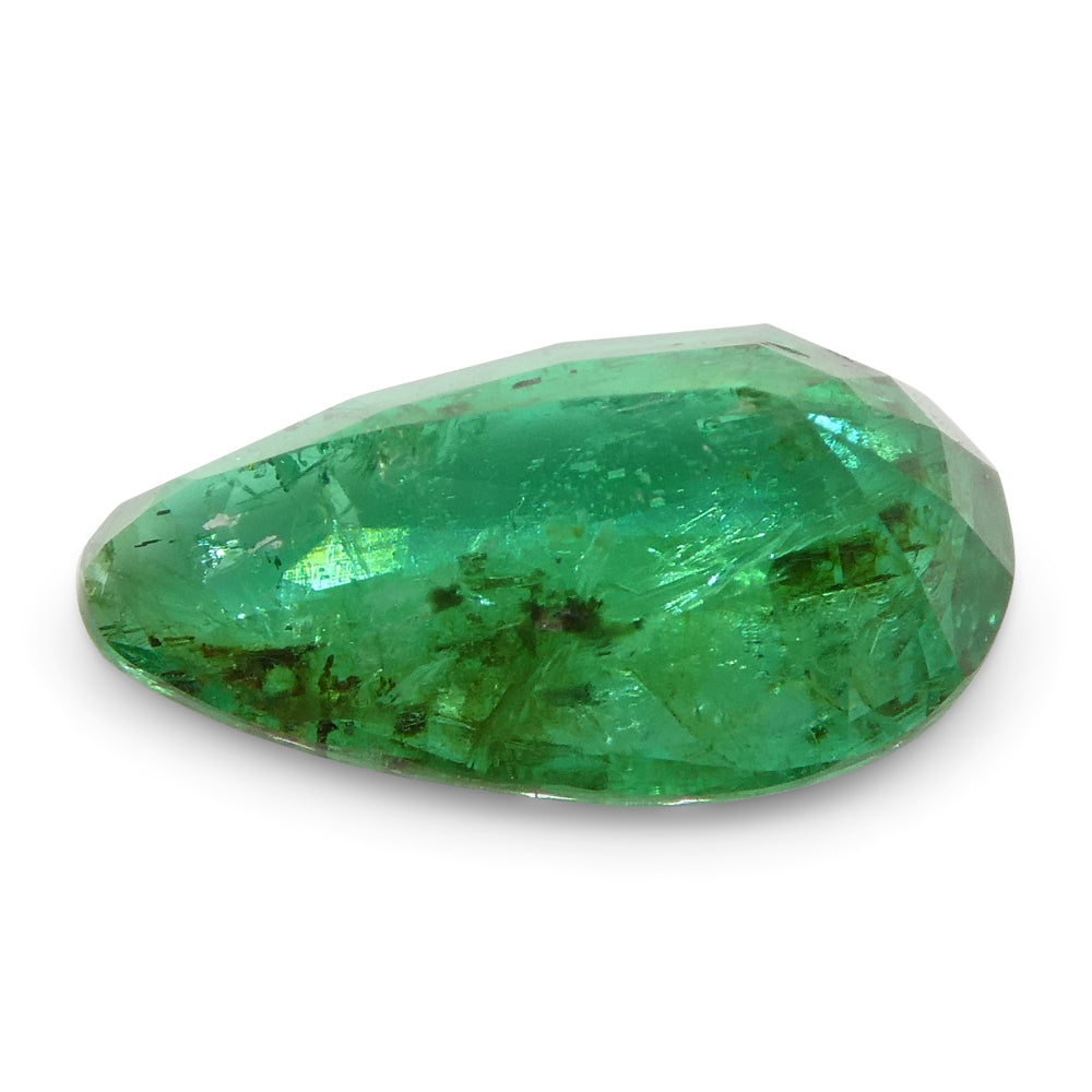 1.8ct Pear Green Zambian Emerald, Step Cut Gemstone from SkyJems Canadian Fine Jewelry Collection