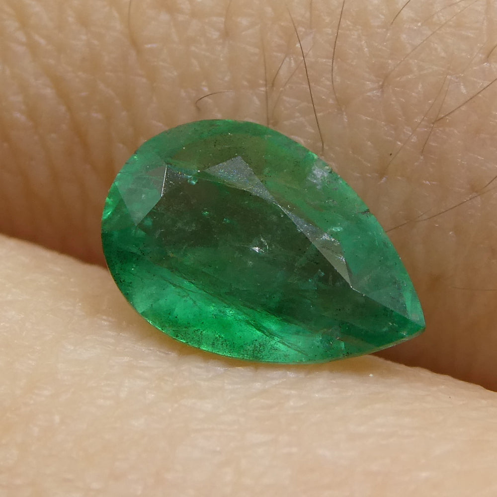 0.86ct Pear Green Emerald from Zambia - Skyjems Wholesale Gemstones