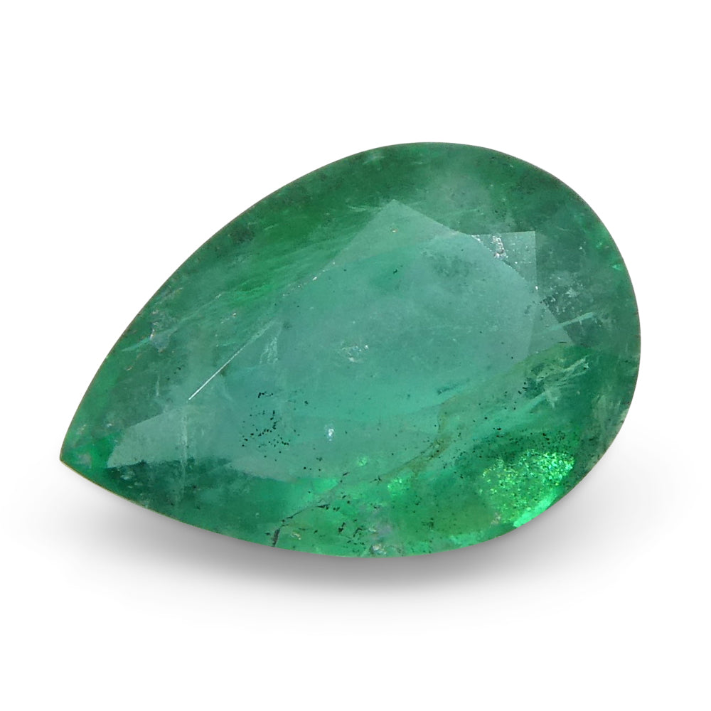 0.86ct Pear Green Emerald from Zambia - Skyjems Wholesale Gemstones