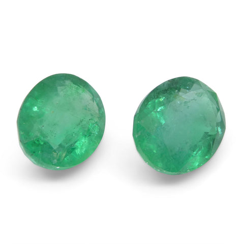 3.26ct Pair Oval Green Emerald from Zambia