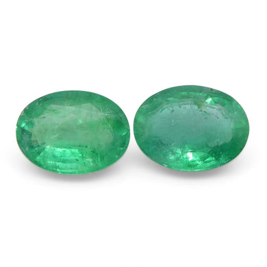 Emerald 3.26 cts 8.86x6.71x3.79mm and 9.07x6.85x4.38mm Pear Green  $1960