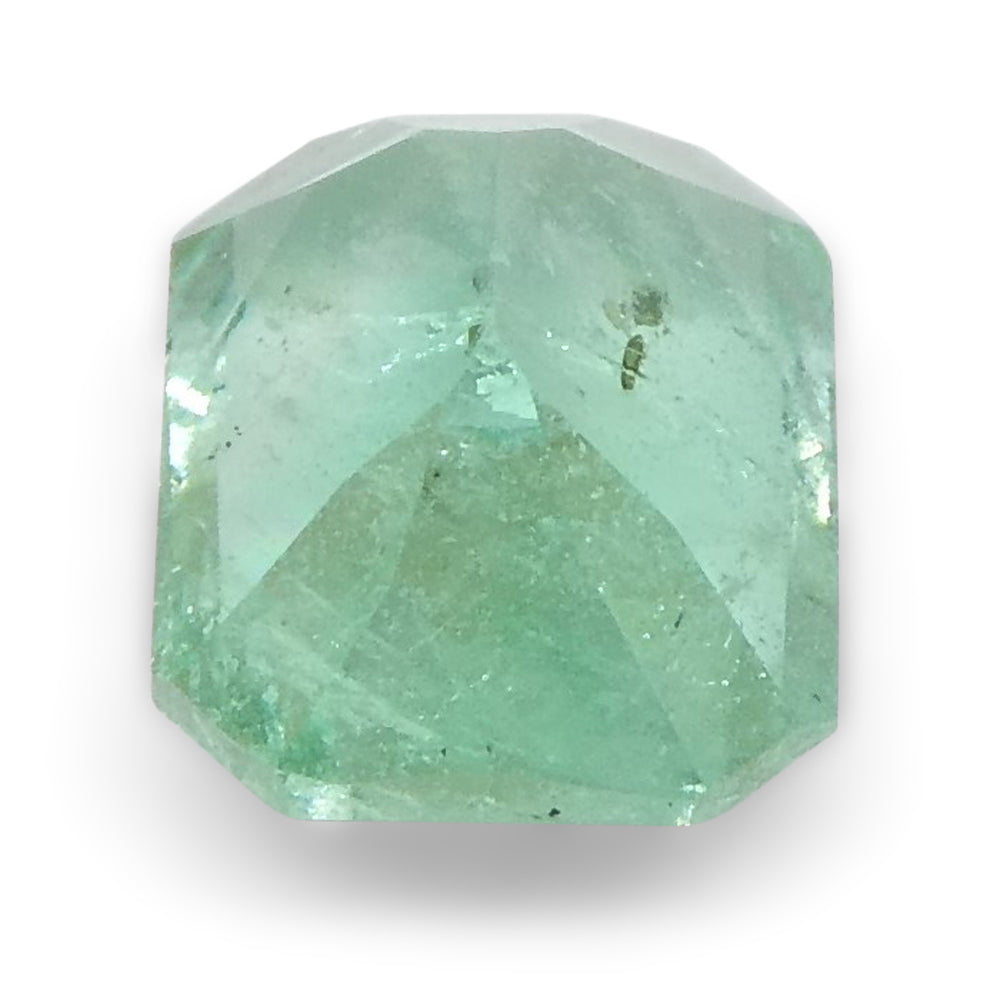 0.62ct Colombian Emerald, bluish green emerald cut gemstone from SkyJems, premium Canadian colored gem specialists