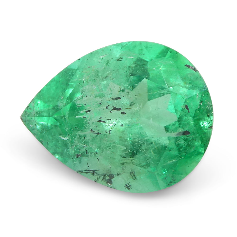 2.94ct Colombian Emerald, bluish green pear-cut gemstone from SkyJems' premium natural beryl collection