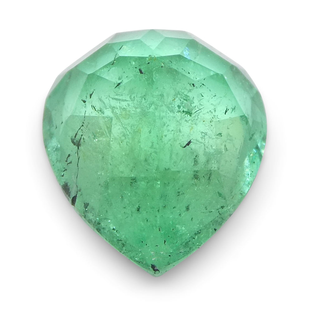 SkyJems 2.94ct Colombian Pear Emerald: Bluish Green Beryl Gemstone, Vibrant Medium-Strong Color, Precision Cut