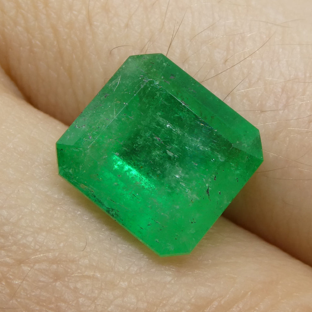 3.77ct Square Green Emerald from Colombia - Skyjems Wholesale Gemstones