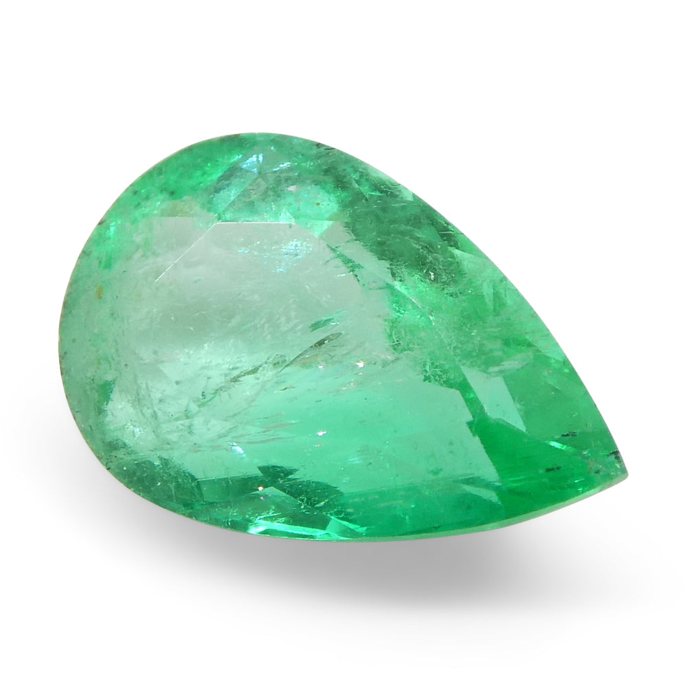 1.35ct Colombian Emerald, pear-cut bluish green gemstone from SkyJems' premium natural beryl collection