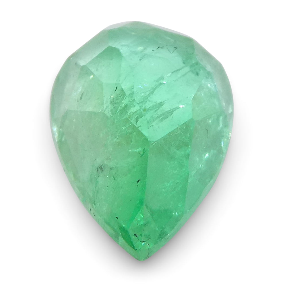 1.35ct Colombian Pear Green Emerald, bluish green beryl gemstone from SkyJems premium gem collection