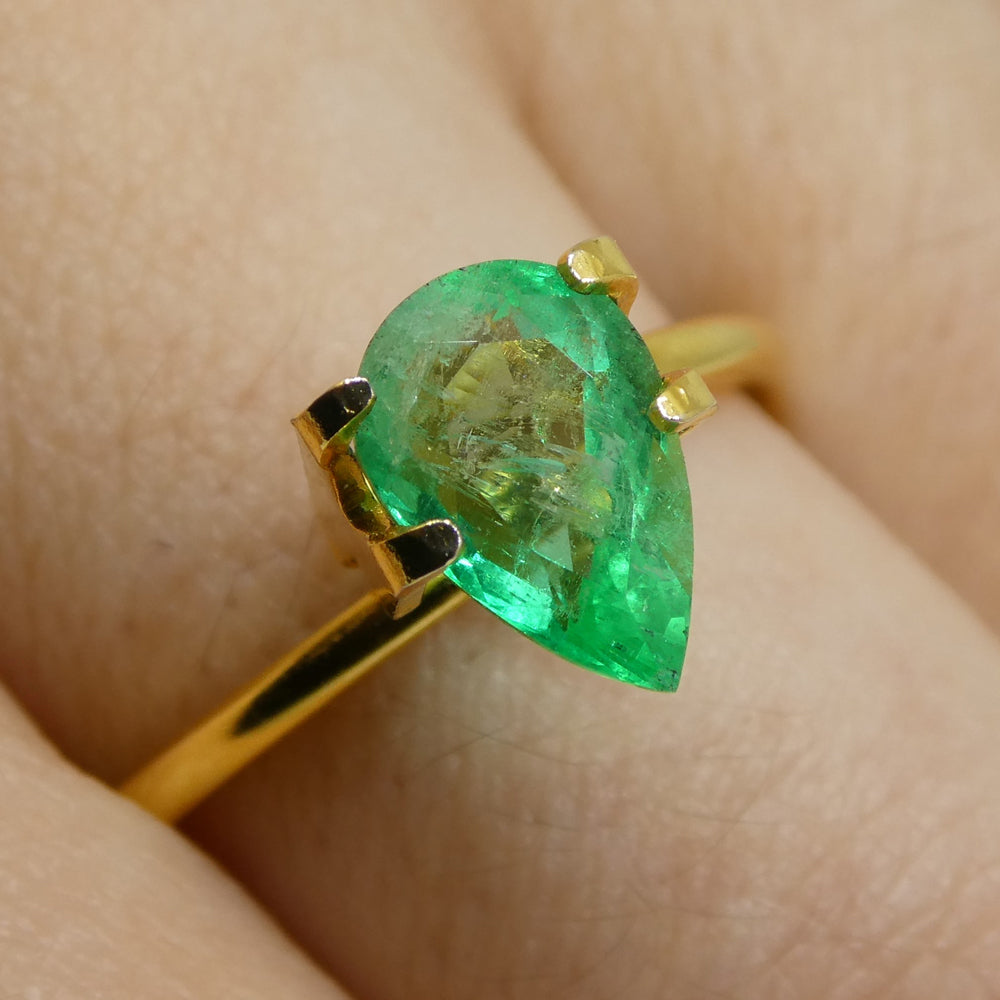 1 .35 ct PEar Emerfrom Colombia,, SkyJems's premium medium-ald beryl gem with bluish-green color cut and p-ear cut

Human :.3