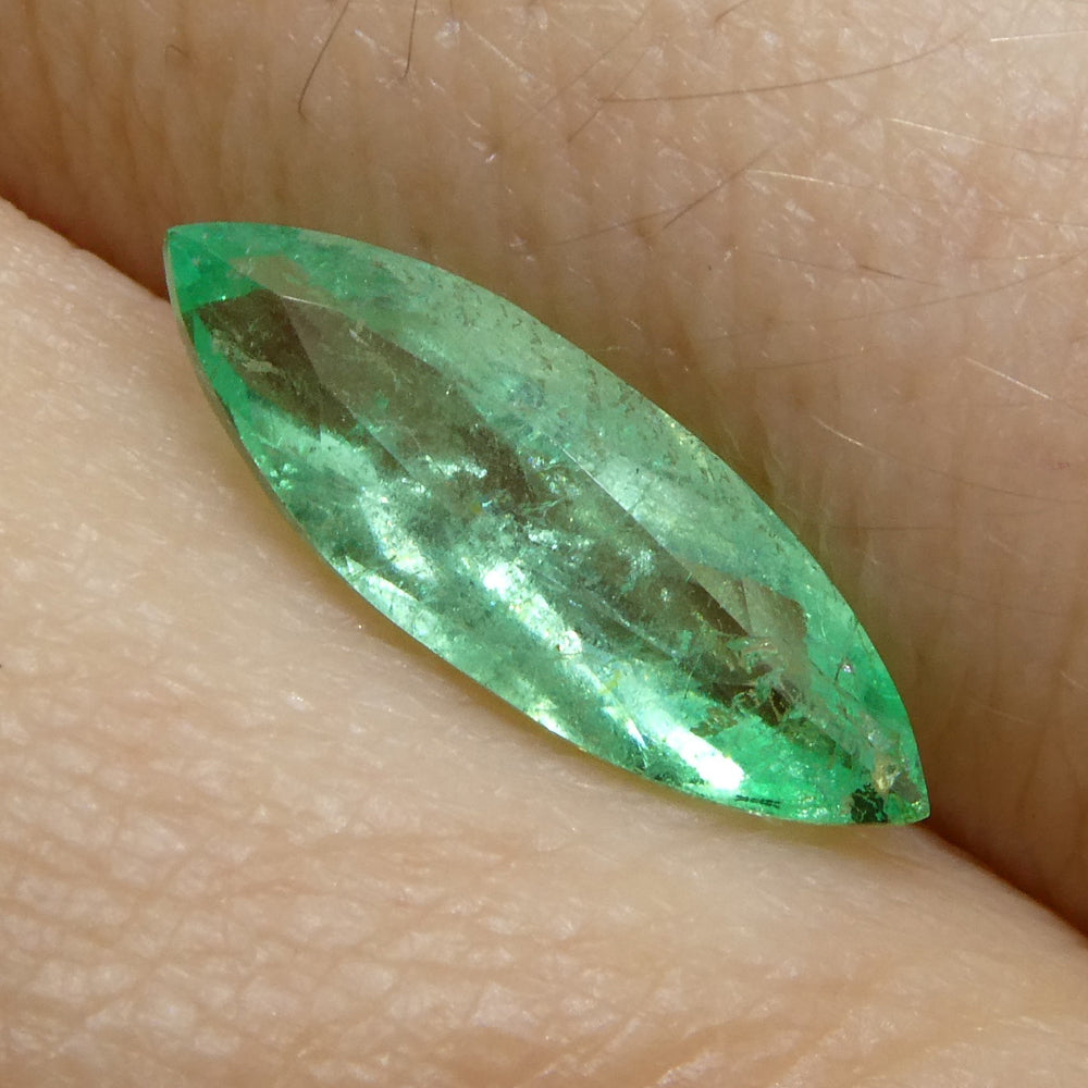 1.04ct Colombian Marquise Green Emerald, bluish green beryl gemstone from SkyJems premium gem collection
