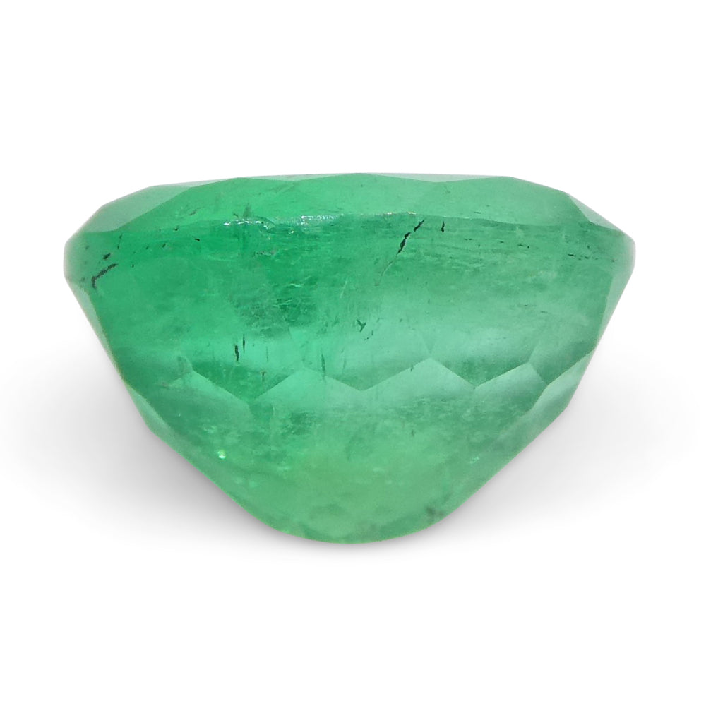 1.49ct Colombian Green Emerald Oval Gemstone from SkyJems, Vibrant Beryl with Moderate Clarity and Brilliant Cut