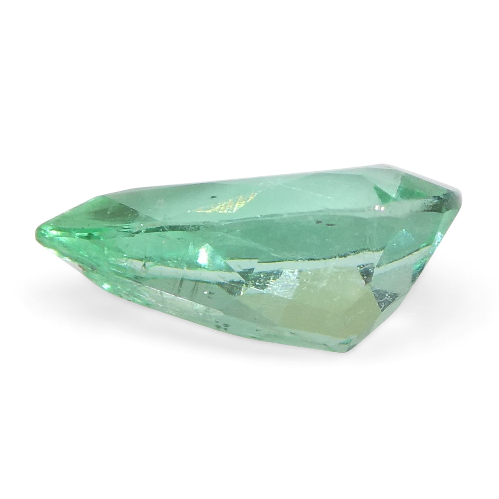 0.58ct Colombian Pear Green Emerald, Modified Brilliant Cut | Premium Gemstone by SkyJems, Rare Natural Green Beryl