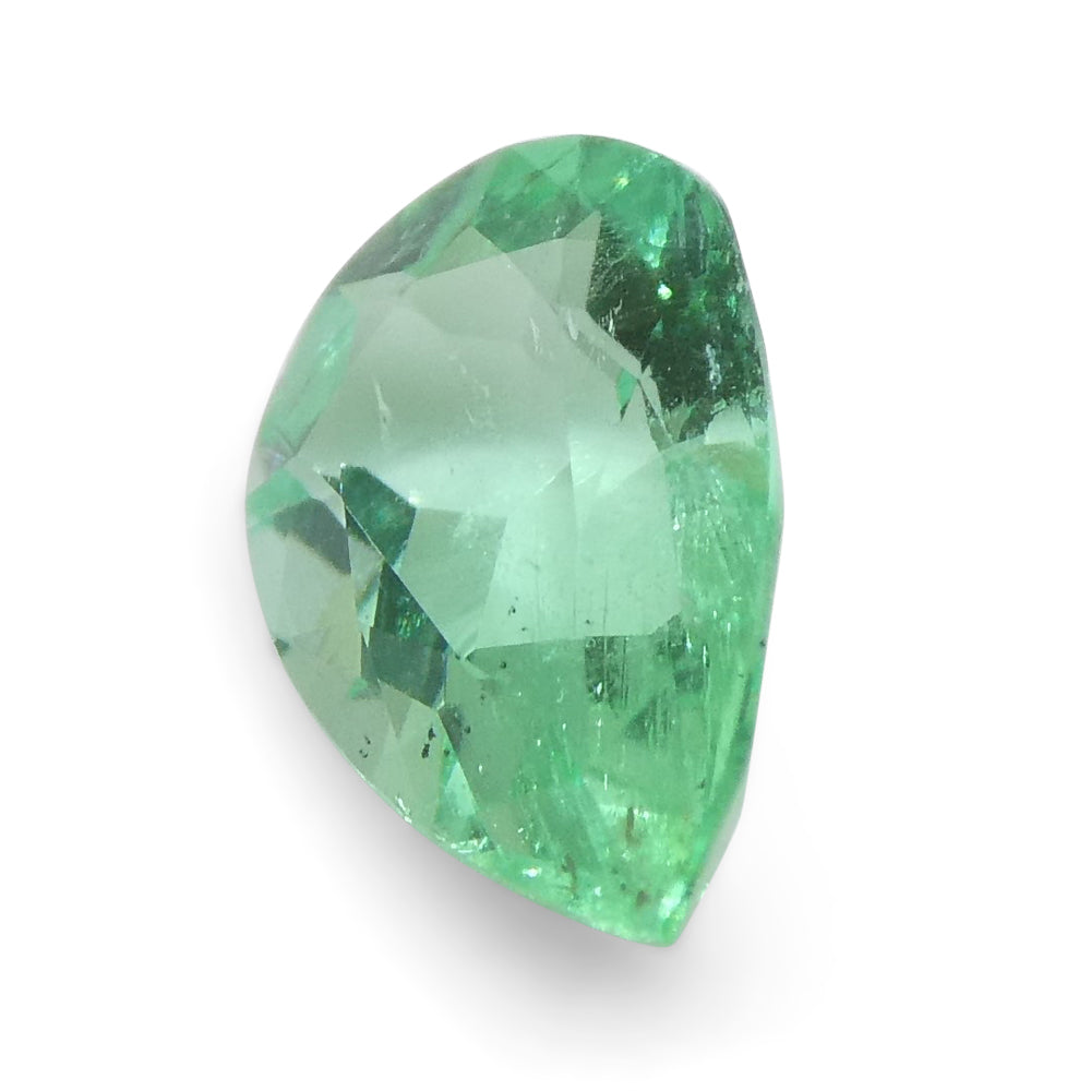 0.58ct Colombian Pear Green Emerald, Modified Brilliant Cut, premium green beryl gemstone from SkyJems' curated collection