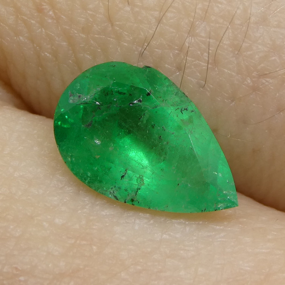 1.02ct Pear Green Emerald from Colombia - Skyjems Wholesale Gemstones