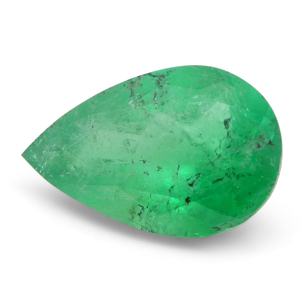 1.02ct Pear Green Emerald from Colombia - Skyjems Wholesale Gemstones